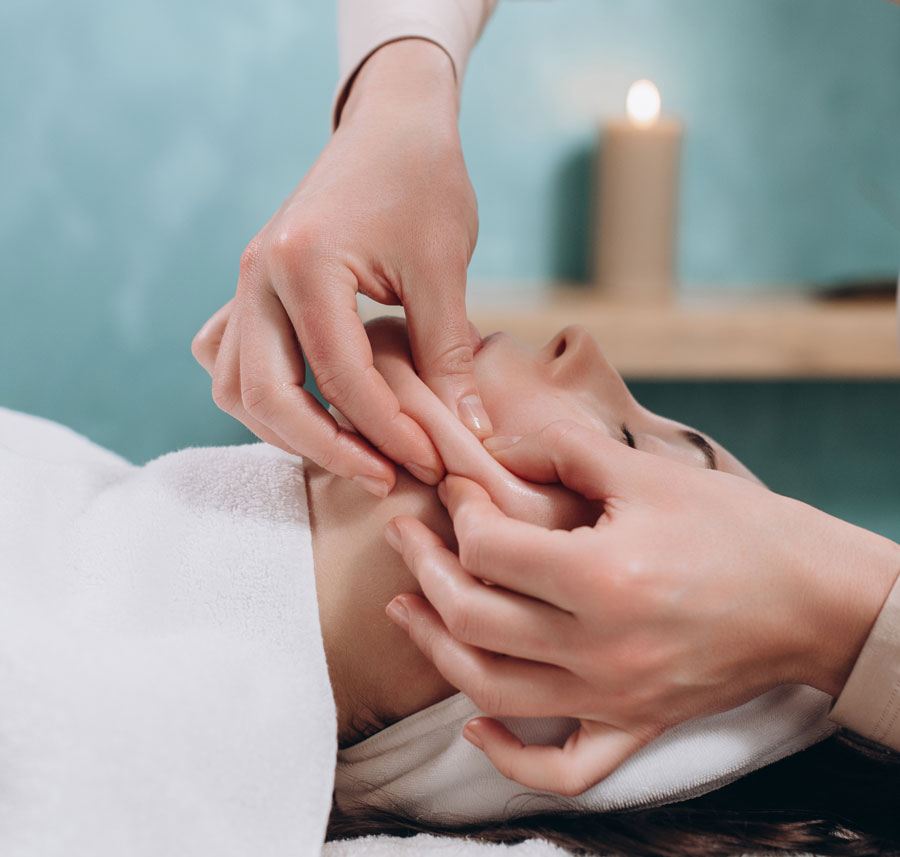Facial massage to relieve puffiness and lymphatic drainage issues.